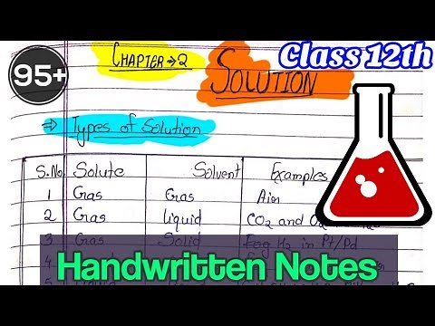 |Solutions |hand-written notes| class 12 |chapter 2 |chemistry| @Edustudy point