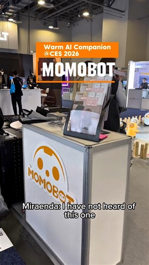 Momobot by Shell Robotics is a warm, fuzzy AI companion who will follow you, learn your language and be there when you need him most. I saw this adorable companion robot at CES 2026 #momobot #shellrobotics #ces #petrobot #companionrobot | Miraenda