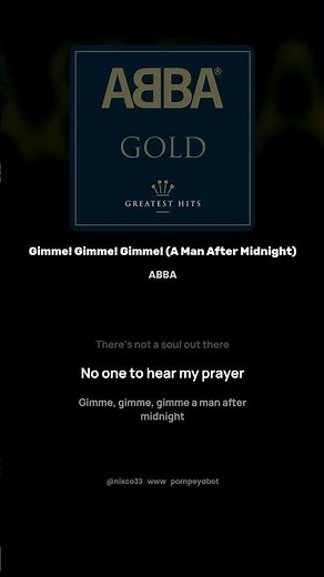 Gimme! Gimme! Gimme! (A Man After Midnight) - ABBA (Letra/Lyrics) #shorts