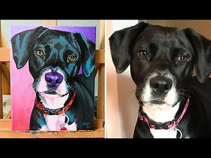Black Lab Puppy Acrylic Painting Tutorial for Beginner Artists