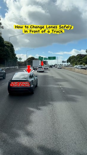 Change Lanes Safely in Front of a Truck #nzdrivers #nzroadcode #safty #changinglanes #truck | NZ Roadcode
