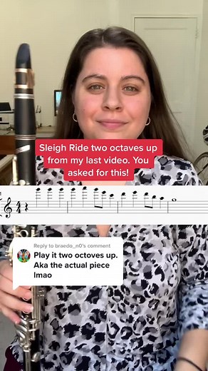 Replying to @braedo_n0 #clarinet #highnotes #sleighride #leroyanderson #winter #holiday #music #musician #band #orchestra #sheetmusic #standtunes