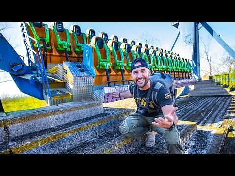 Exploring Abandon SIX FLAGS Amusement Park!! (Climbing Rollercoaster)