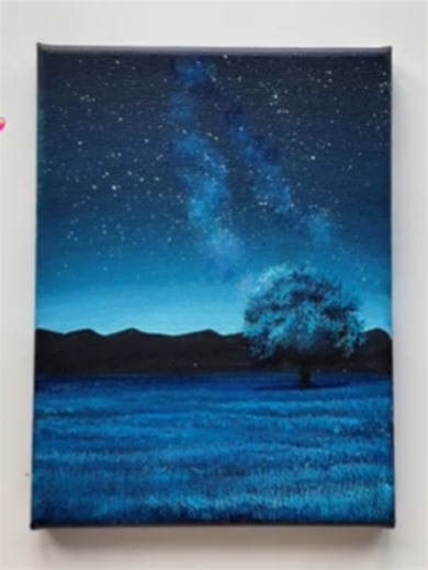 Easy Blue Galaxy Acrylic Painting Tutorial