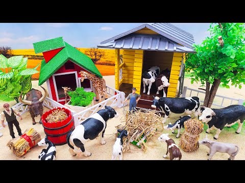 🔥66 Minutes Satisfying Build Barn for Cow, Pig | Farm Miniature | Caring for Piggy | DIY Cattle Farm