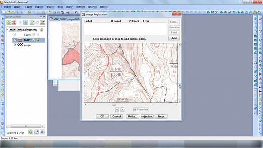 【MAPINFO】地图数字化——公里网投影法