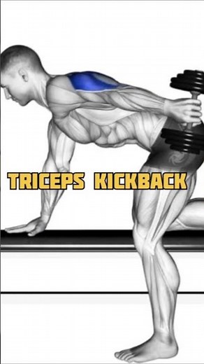 "Dumbbell Triceps Kickbacks | Best Technique & Correct Form #TricepsWorkout #DumbbellExercises