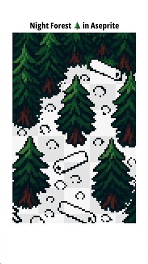 Night Forest Scene in Aseprite