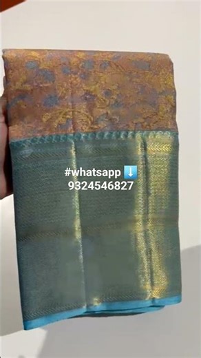 Pure​ kanchipuram​ silk sares handwoven with 1&2g pure jari traditional pattern#whatsapp​ 9324546827