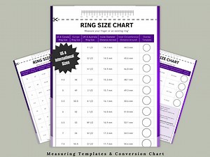 Ring Size Chart | Ring Sizer | Ring Size Finder | Printable Ring Size Chart Rings | Ring Size Conversion Chart | International Conversions - Etsy Canada