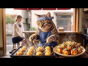 🐙 Freshly Made Takoyaki | Boss Cat, a Popular Menu at the Small Shop.