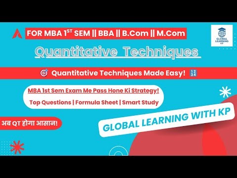 Quantitative Techniques | Complete Strategy + Short Tricks for Exam | MBA 1st Sem | DAVV MBA