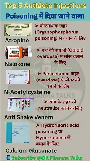 Poisoning treatment Injections | Top 5 Antidote Injection #youtubeshorts #education #dkpharmatalks