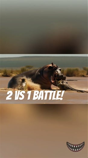 2 Crocodiles vs 1 Hippo – Brutal Battle for Survival!