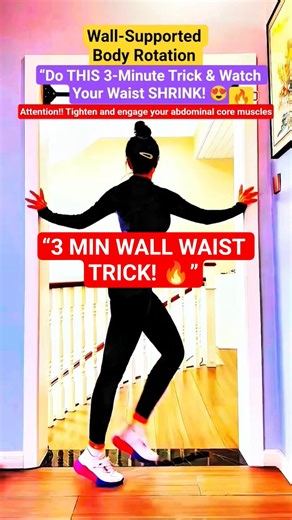 3-Minute Wall Trick to Shrink Your Waist! 🔥 Try This Daily #motivation #homeworkout #shorts