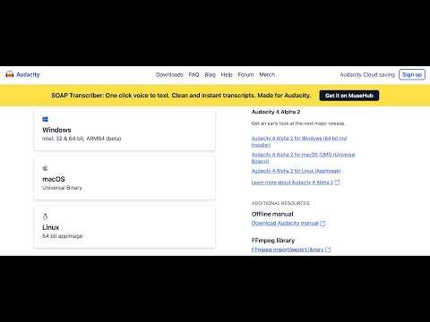 how to download audacity to a macbook