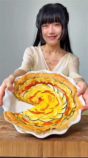 No egg no prob- vegan quiche with spring veggies & crissspy phyllo crust #vegan #breakfast #brunch
