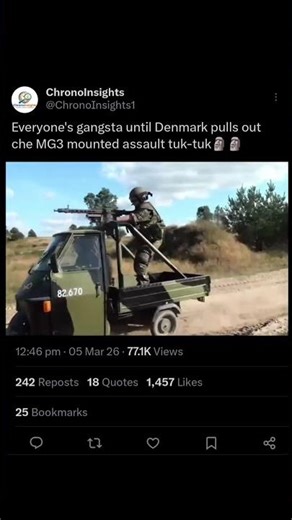 Denmark’s MG3 Machine Gun Mounted on a Tuk-Tuk 😳 #Shorts