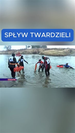 Teleexpress TVP on Instagram: "Brrr... od samego patrzenia robi się zimno. Dziesięcioro śmiałków wzięło udział w Odrzańskim Spływie Twardzieli. Weszli do lodowatej wody w Przewozie w Opolskiem, a wyszli na też niespecjalnie ciepły brzeg we wsi Roszowicki Las. #spływ #rzeka #Odra #Przewóz #RoszowickiLas #pływanie #Teleexpress"