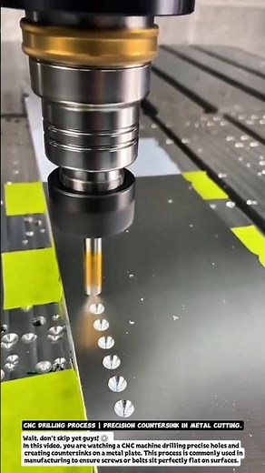 CNC Drilling Process | Precision Countersink in Metal Cutting.