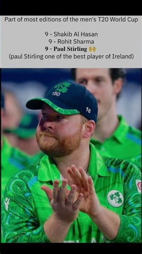 T20 World Cup King 👑 Most Editions Played – paul Stirling Record! #t20worldcup2026