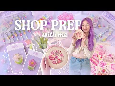 Making LOTS of new items for spring 🌸🌷✨ Small business vlog, cozy spring vibes