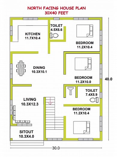78K views · 238 reactions | 30x40feet north facing houseplan #reelsfbシ #autocadplan #homeplans #housedesign #home @highlight | Shimna Hridasan | Facebook