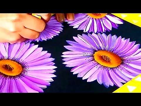 One stroke painting for beginners | one stroke painting techniques | Acrylic Flower Painting