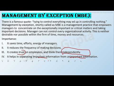 Management By Exception (MBE) || Importance, Limitation, Advantages & Disadvantaged of MBE