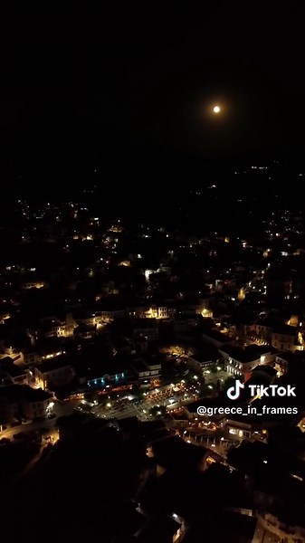 June Full Moon over Karlovasi Square, Samos