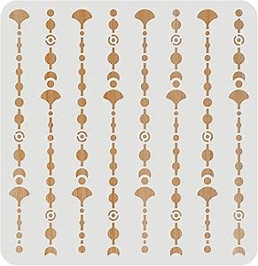 FINGERINSPIRE Reusable Beads Pattern Stencil - 11.8x11.8inch, Allover Designs for Wall, Tile, Furniture and Paper