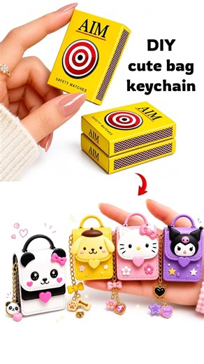 DIY cute bag key chain | homemade cute bag key chain | match box se cute bag key chain