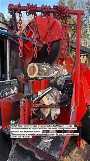 Firewood Processor Cutting Logs Fast | #Woodworking #Logging #Machine