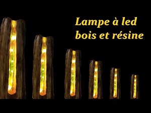 resin light led and wood