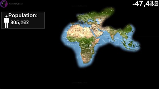 Human Expansion Timeline Map (With Estimated Total Human Population) In Just 60 Seconds Credit: mapsinanutshell (Youtube) | Brilliant Maps