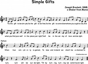 Simple Gifts Beth's Notes Songs & Resources