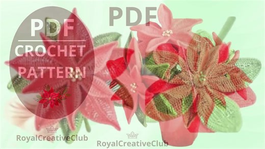 Crochet Poinsettia Pattern: Christmas Flower Tutorial (PDF) - Etsy