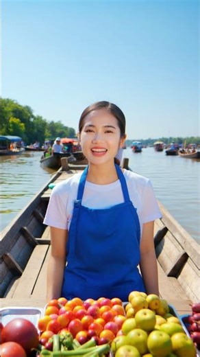 Fresh Fruits at a Traditional Floating Market
