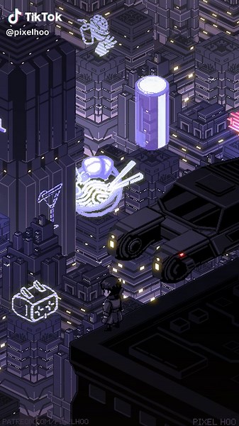 Blade Runner Inspired Pixel Art City