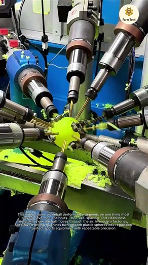 The Satisfying Sound and Process of Pickleball Drilling Pickleball Holes in a Factory: