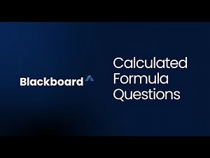 Calculated Formula Questions for Instructors in Blackboard