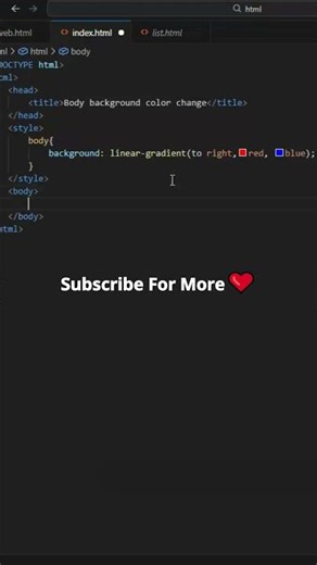 CSS gradient background in 30Sec #shorts