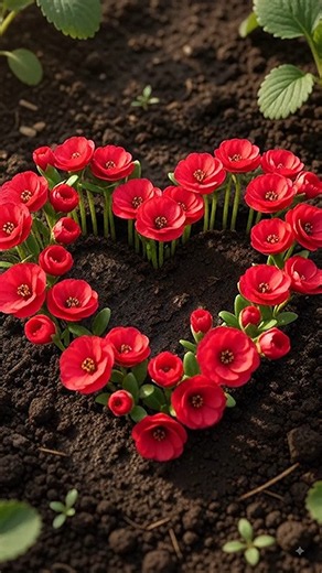 Planting Love! Heart-Shaped Flower Growth Time-Lapse ❤️🌱