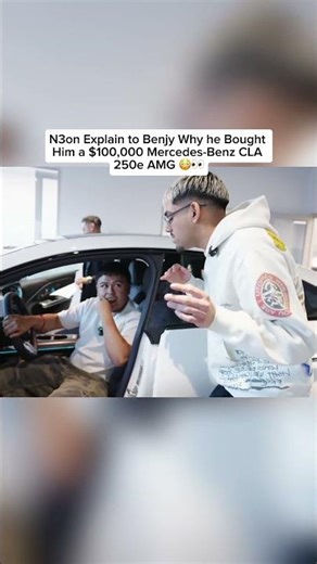 N3on Explain to Benjy Why he Bought Him a $100,000 Mercedes-Benz CLA 250e AMG 😳👀