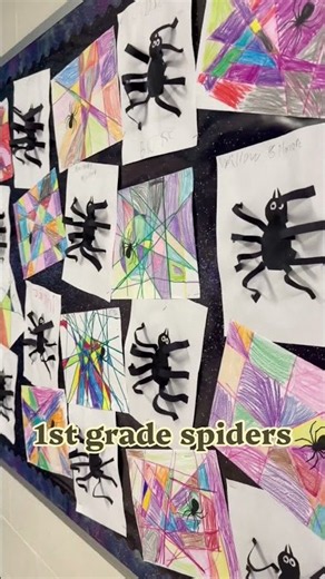 Is it Spider season or spooky season? #elementaryart #elementaryartteacher