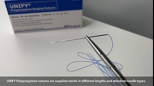 Unify Polypropylene Surgical Sutures, Size 6/0, 18" Thread with 13mm 3/8 Circle R/C Needle. Blue. Box of 12.