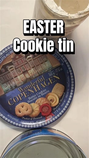 Biscuit tin transformation #easterdiys #decoupage #upcycling