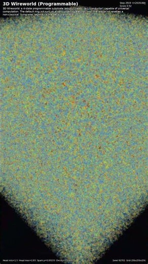 3D Wireworld (Programmable) — 3D Cellular Automata #Shorts