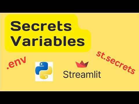 Secrets in Python/Streamlit using dotenv & st.secrets