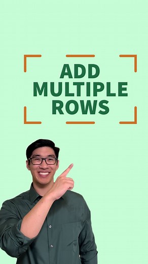 Grant Huang on Instagram: "How to add multiple rows at once in Excel 📁 Save this post so you can use it later! #excel #exceltips #exceltricks #microsoftexcel #spreadsheets #exceltraining #exceltutorial"